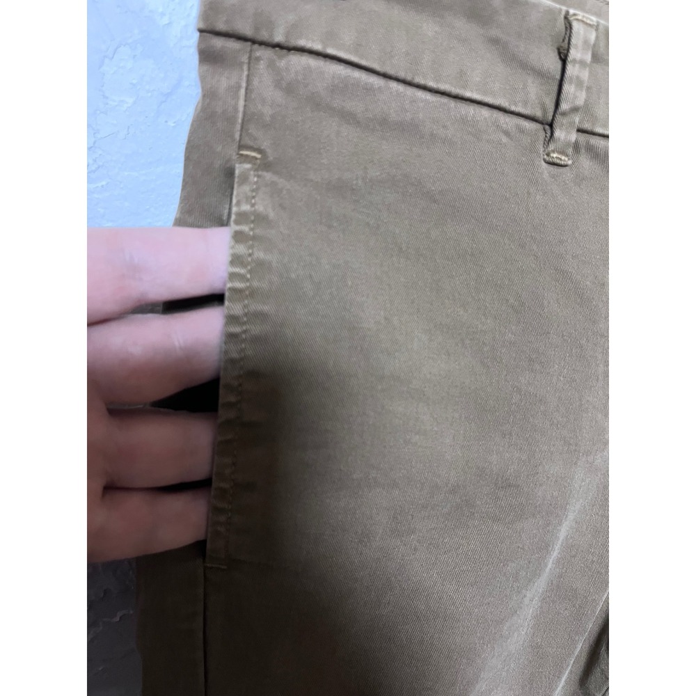 Nili Lotan Women Olive Green Khaki Cotton Twill Cropped Straight Leg Pants Size0 - Picture 2 of 4